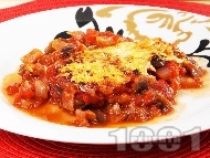 Рецепта Печени патладжани на фурна с доматен сос и кашкавал
